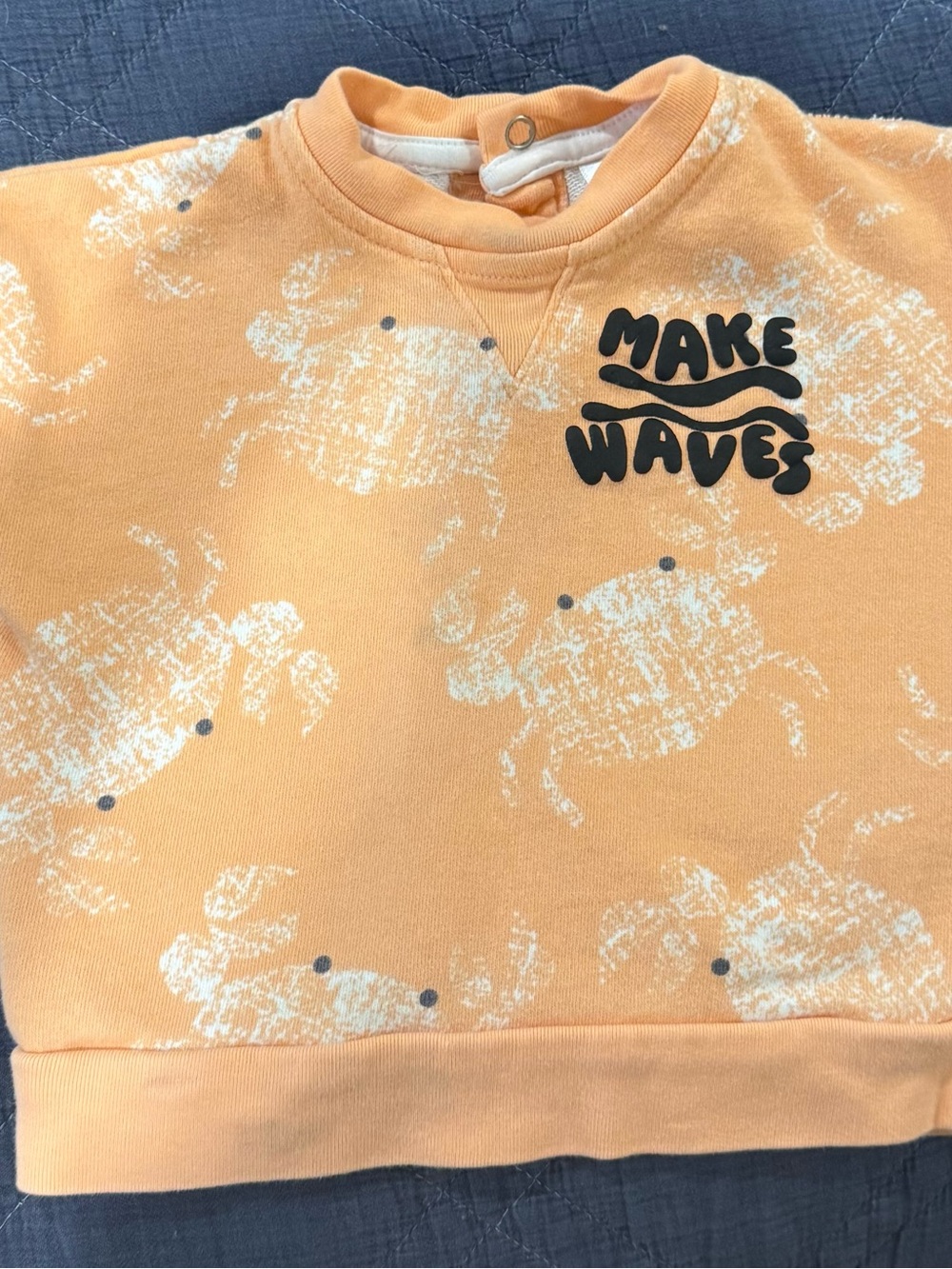 Lil & Jack Make Waves Crab Coastal Short Sleeve Sweatshirt 24M